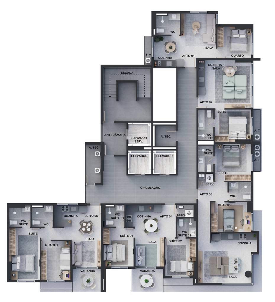 Cobertura, 1 quarto, 57 m² - Foto 45