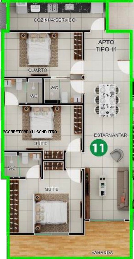 Apartamento, 3 quartos, 110 m² - Foto 2